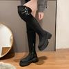 Small over-the-knee boots for women 2025 autumn and winter new temperament French retro fashion thick heel high elastic boots for women