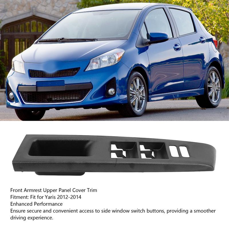 Panel Superior Reposabrazos Delantero Cubierta Robusta Bisel Interruptor Ventana Puerta Recorte ABS Repuesto para Yaris 2012 a 2014 Accesorios de Coche