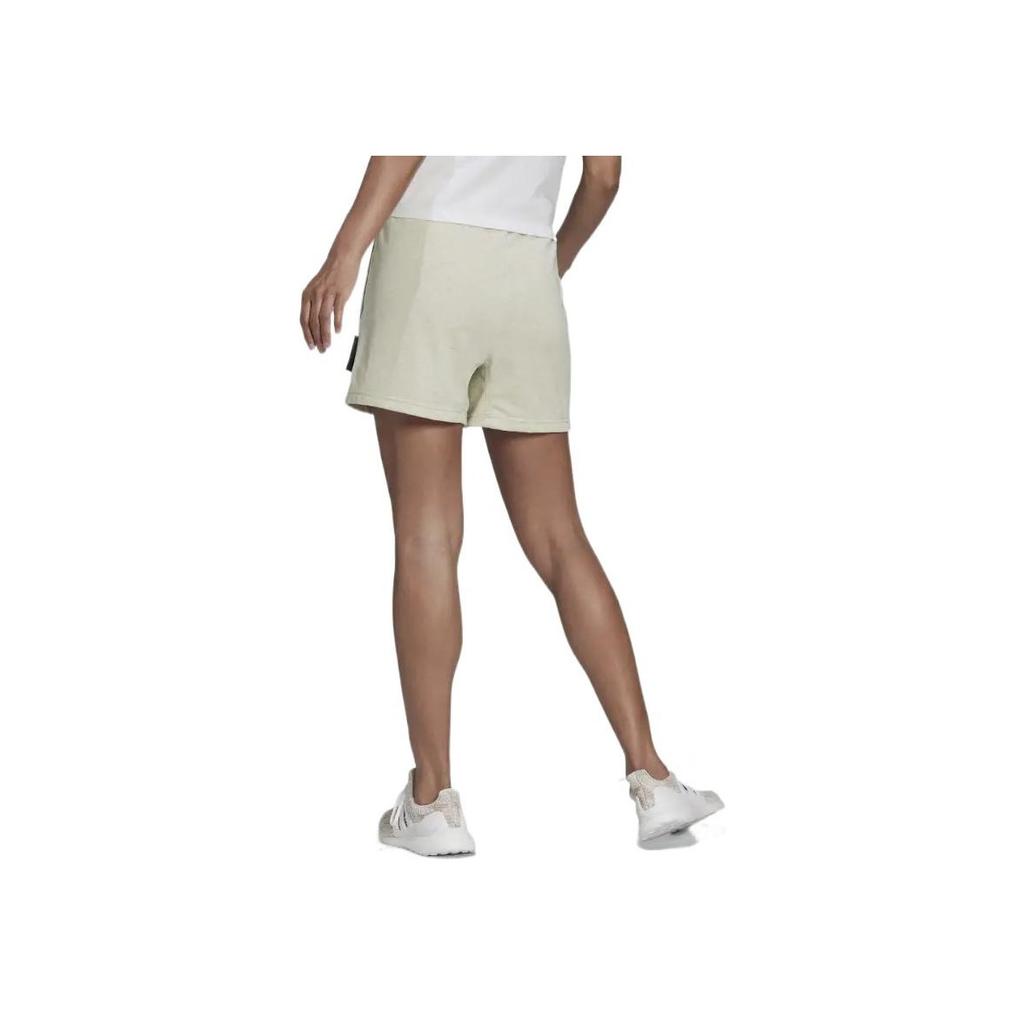 Adidas Solid Color Logo Patch Drawstring Sports Shorts Women Bottoms White HE4145