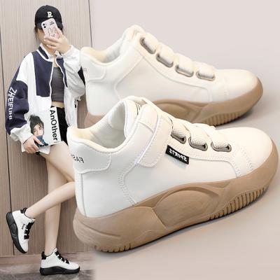 Yb6016 New Velcro Women's Shoes  Spring and Autumn Mid-Top Breathable Cute Raise the Bottom Sneaker Casual Shoes