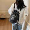 Embroidered Drawstring Bucket Bag Women's Denim Multi-Purpose Shoulder Bag