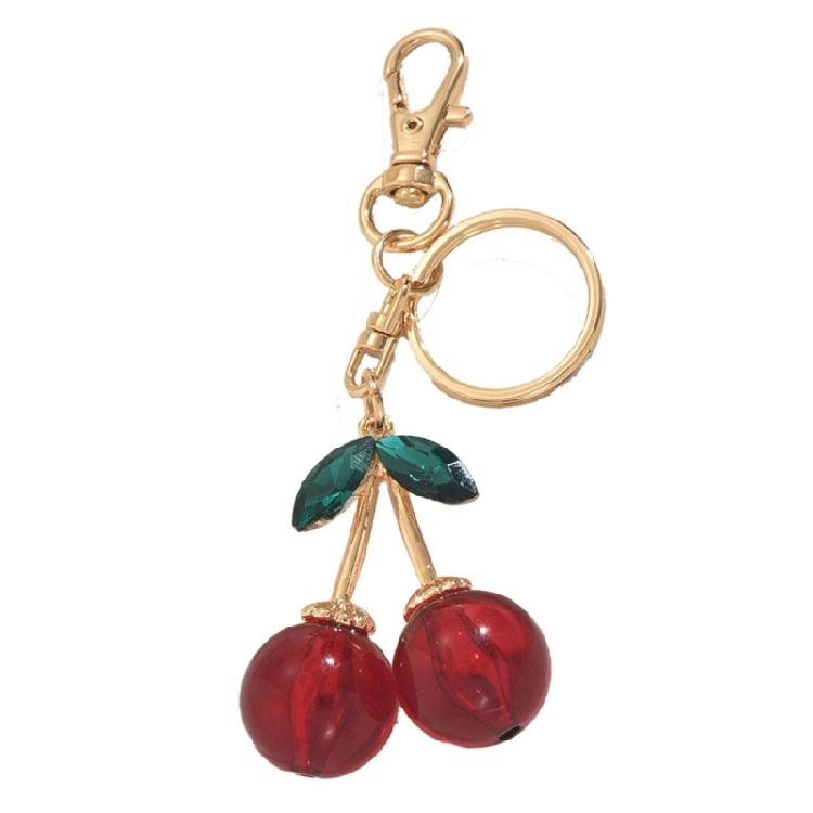 Fashionable Cherry Key Ring Purse Decoration Everyday Use Fruit Shape Keychain Fashionable Women Handbag Accessory 1