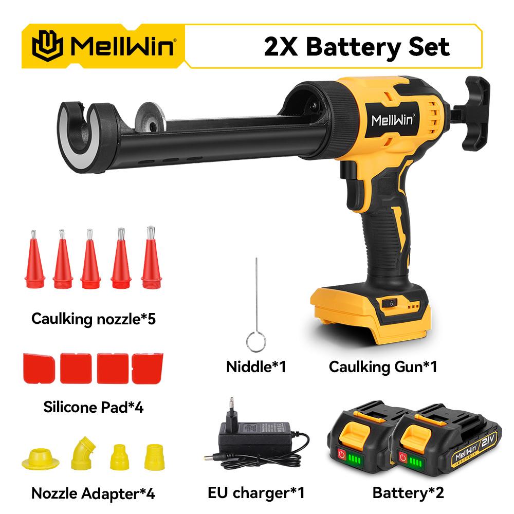 MELLWIN 10 Oz/300 Ml Glass Glue Caulking Gun Cordless Doors & Windows Electric Sewing Gland Tool For Makita 18V Battery Pin