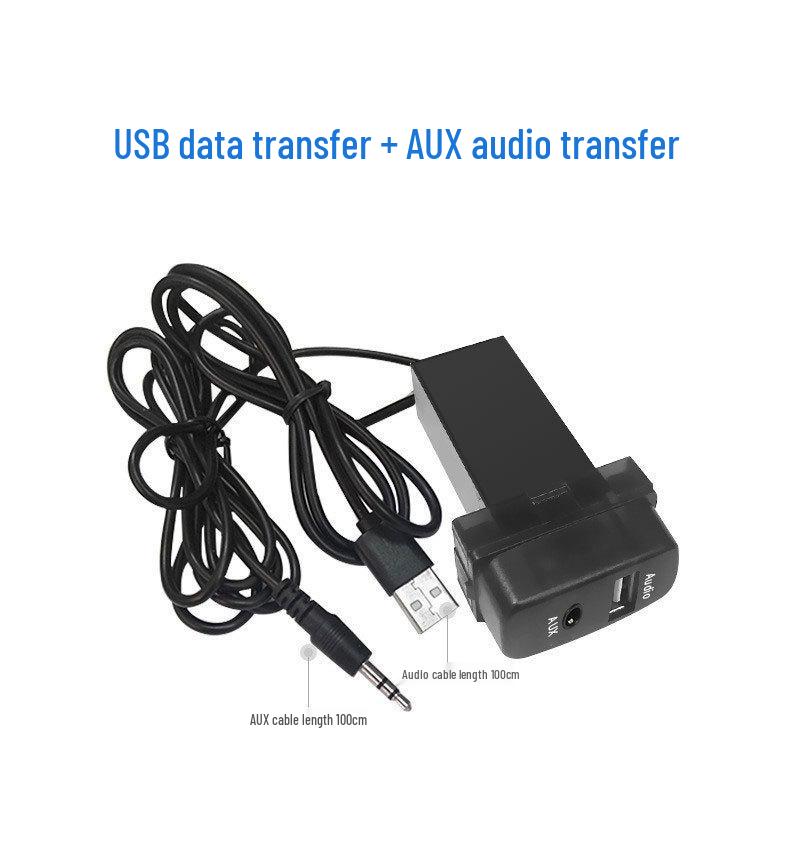 Mitsubishi Dual USB Car Charger with QC3.0 Fast Charge, AUX, HDMI, and USB Flash Drive Support