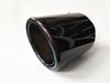 Car Universal 63-89mm Blue Burnt Steel End Carbon Fiber Exhaust Muffler Tip Pipe