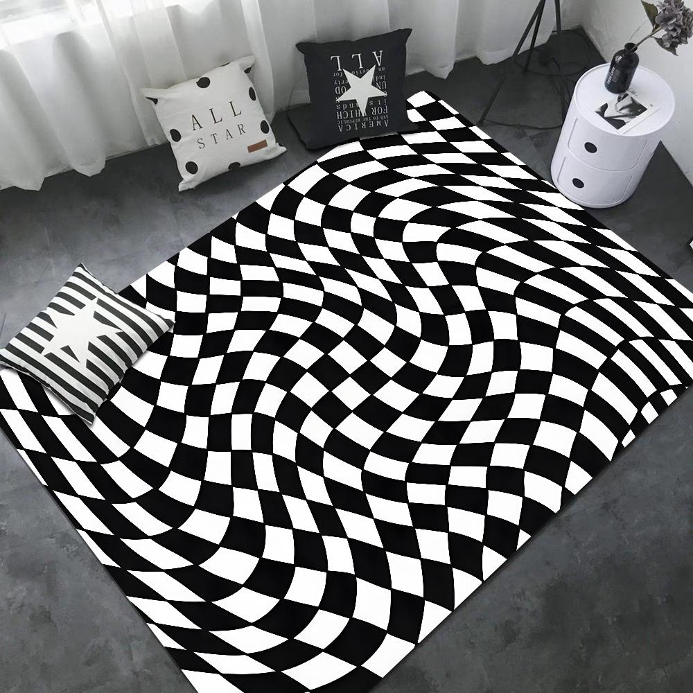 3D Vortex Illusion Fußmatte Waschbar Rutschfest Wohnzimmer Sofa Stühle Bereichsmatte Küche Fußmatte Bereichsteppich