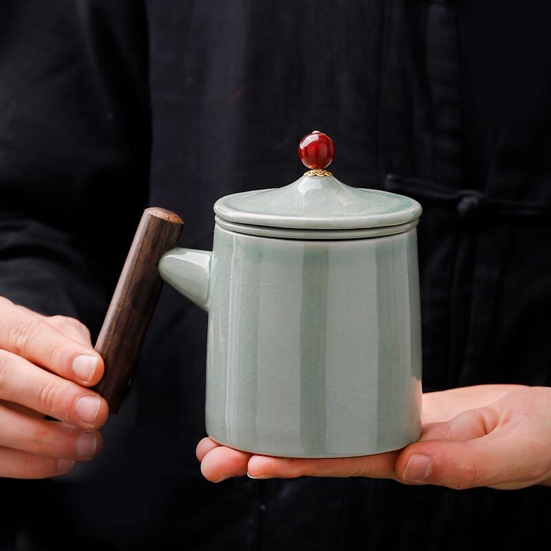 OLOEY Ge Kiln Ceramic Mug & Tea Caddy Gift Set