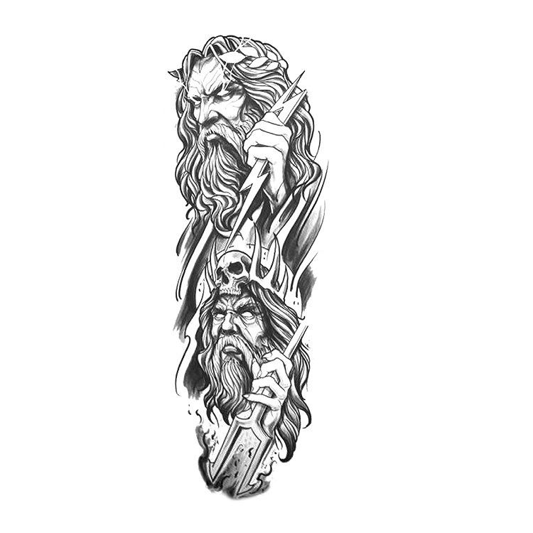 Tattoo Sticker, Flower Arm Skull Totem, Eye Of Eternal Wisdom, Wind Set Tqb Simulation Tattoo Sticker