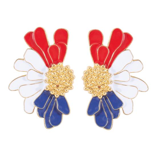 

1 пара женских висячих серег на День независимости, украшенных стразами, сапоги в форме снежинки в цветочном стиле B