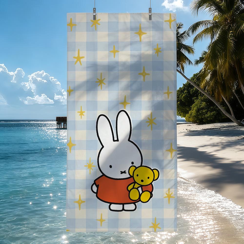 Cartoon Cute Rabbit M-Miffy Towel For Swim Yoga Gym Quick Drying Soft and skin-friendly Beach Towels All-Season