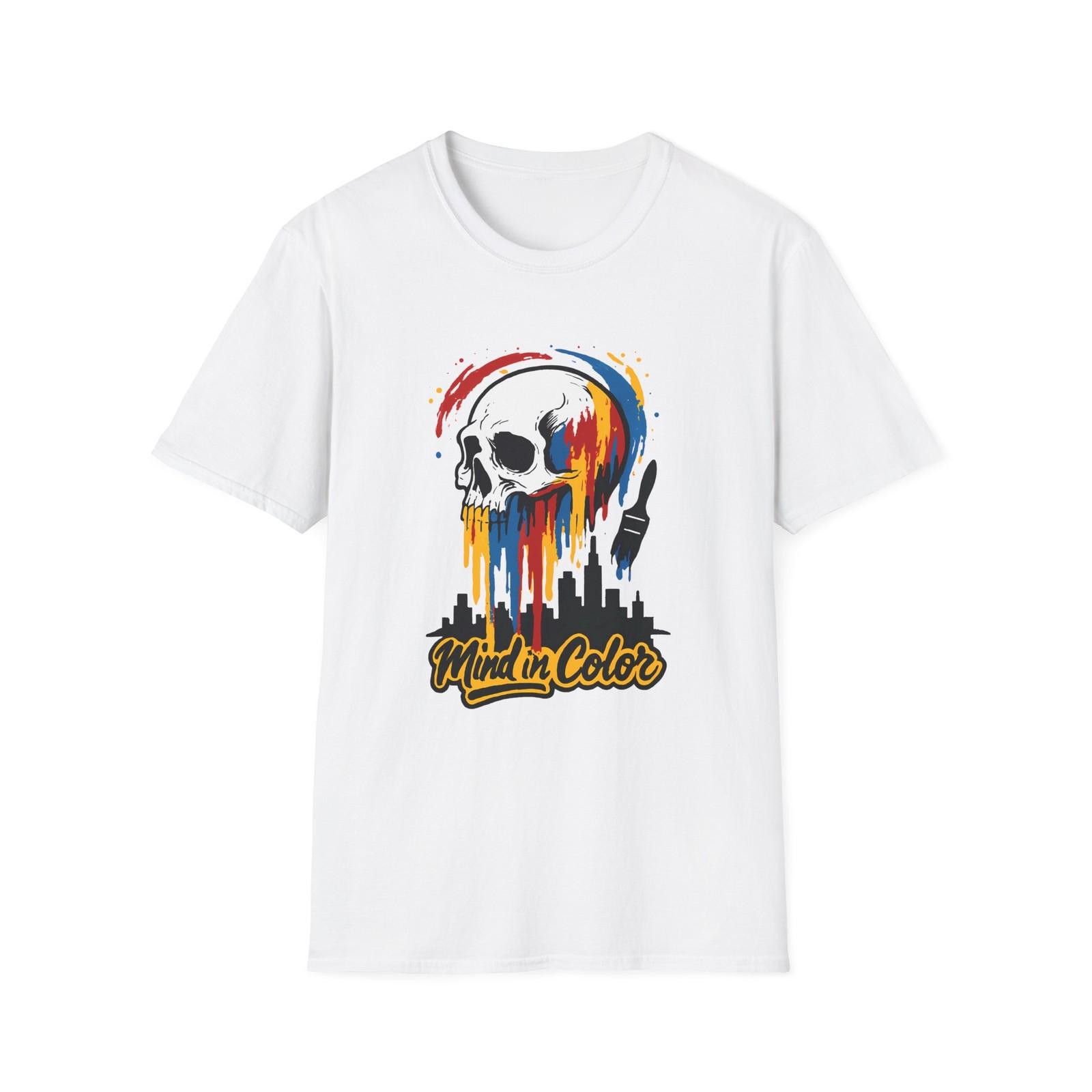 Unisex Softstyle T-Shirt Skull Paint Urban Skyline Street Art Graffiti S