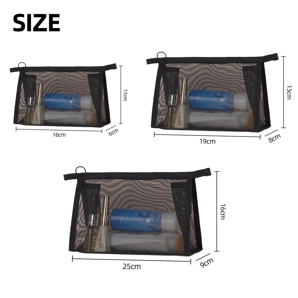 Nylon Mesh Cosmetic Bag Portable Large Capacity Transparent Travel Lipstick Storage Bag Printable Wash Storage Bag