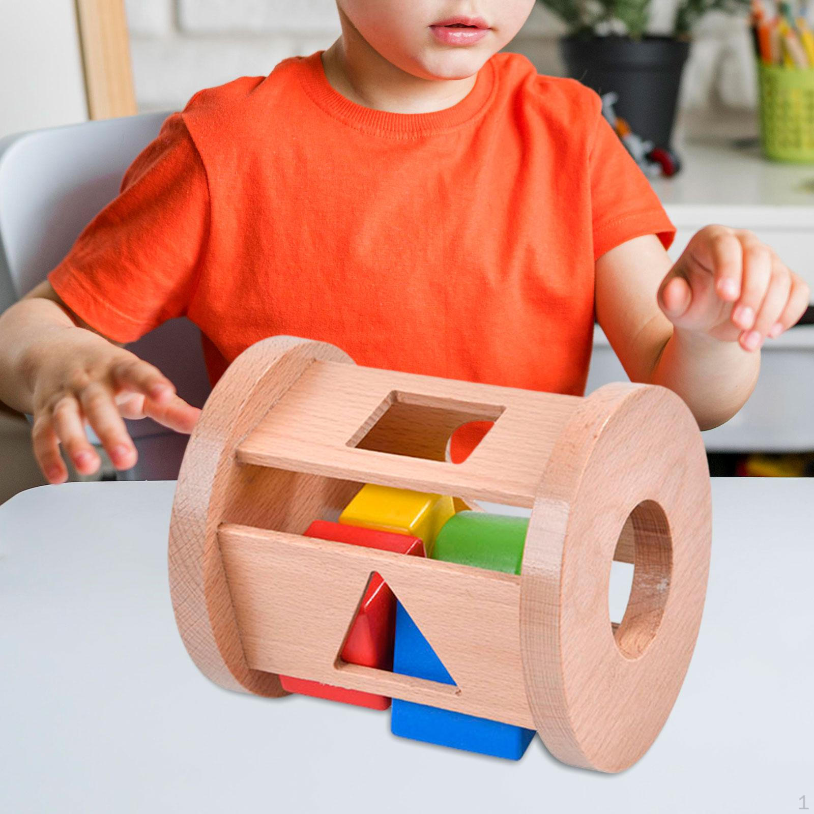 

Мяч-коробка для падения предметов, коробка для постоянства предметов, обучающая деревянная детская игрушка, игрушки Монтессори для младенцев cylinder