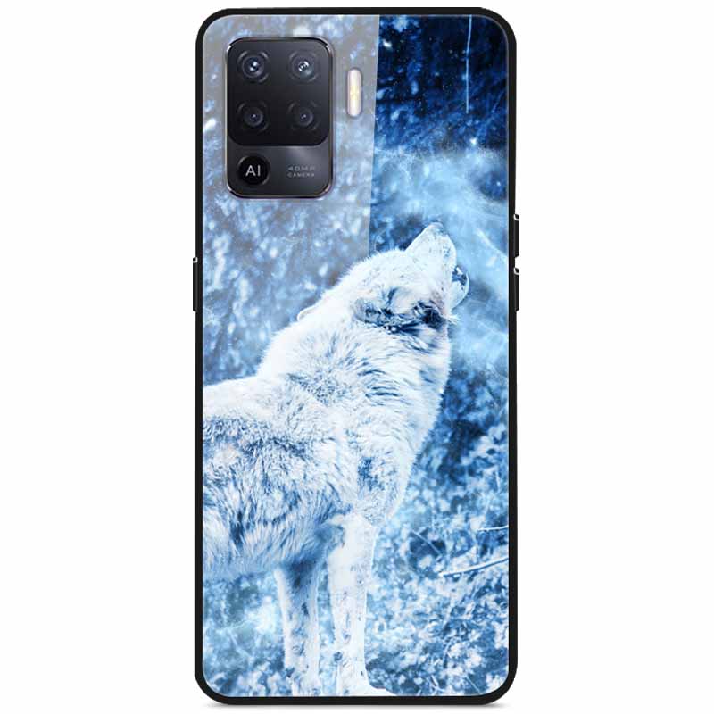 Tempered Glass Case For Oppo Reno5 Lite Hard Back Cover for Oppo Reno 5 Lite Luxury Painted Reno5Lite Funda 6.43'' Shockproof