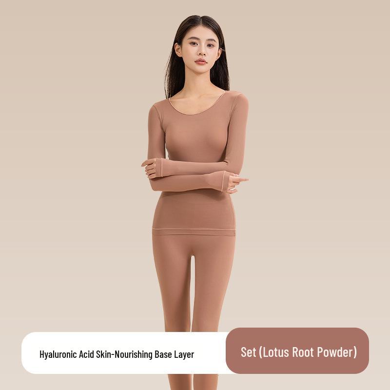 Skin-Beautifying Women's Warm Underwear Set with Hyaluronic Acid for Autumn and Winter