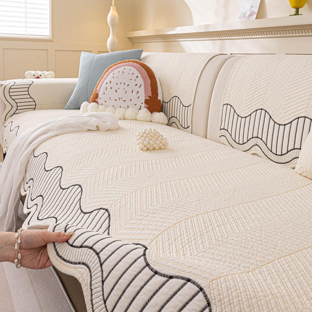 New Sofa Cushion Sofa Cover Four-season Universal Fabric Cotton Seat Cushion Non-slip