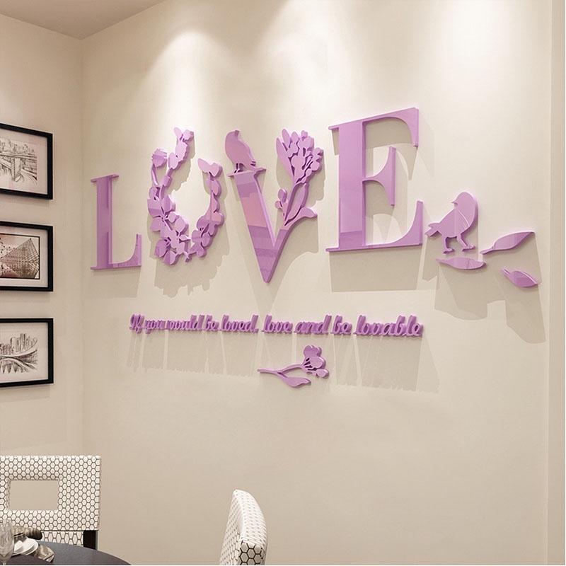 

Versatile And Timeless Home Decor 3d Mirror Love Wall Stickers For Any Room фіолетовий