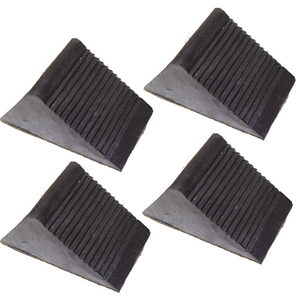 Startside Tire Chocks, Rubber Tire Stoppers, Slope Blocks, Rubber Stoppers, Wheel Chocks, Car Chocks, Just Place Them (Black, 4 Pieces)
