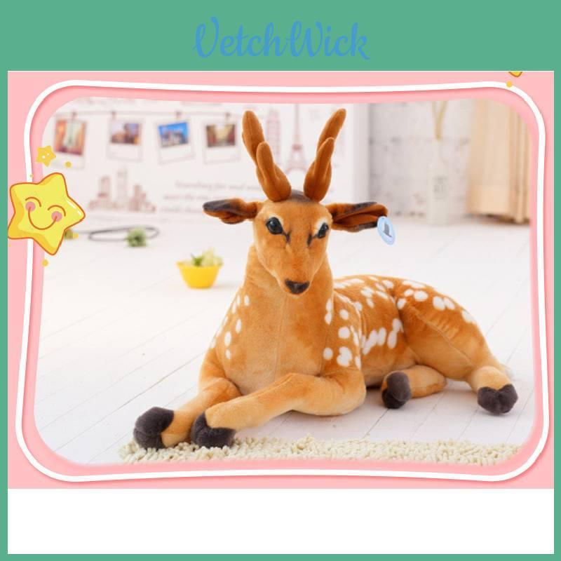 Adorable 30cm Plush Fawn Figurine Realistic Soft Stuffed Animal Toy For Kids