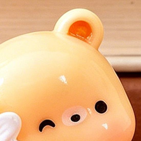 Cute Animal Miniature Figurine Mini Resin Bear Bunny Duck Holding Flower Statue for DIY Moss Landscape Fairy Garden Home Cake Decor