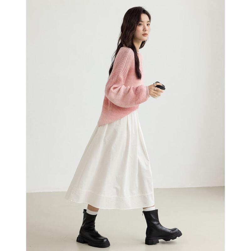 Dermana Pfirsich-Rouge Farbverlauf Strickpullover