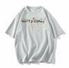American high street pure cotton white short-sleeved t-shirt women's new summer loose large size trendy brand design half-sleeved top