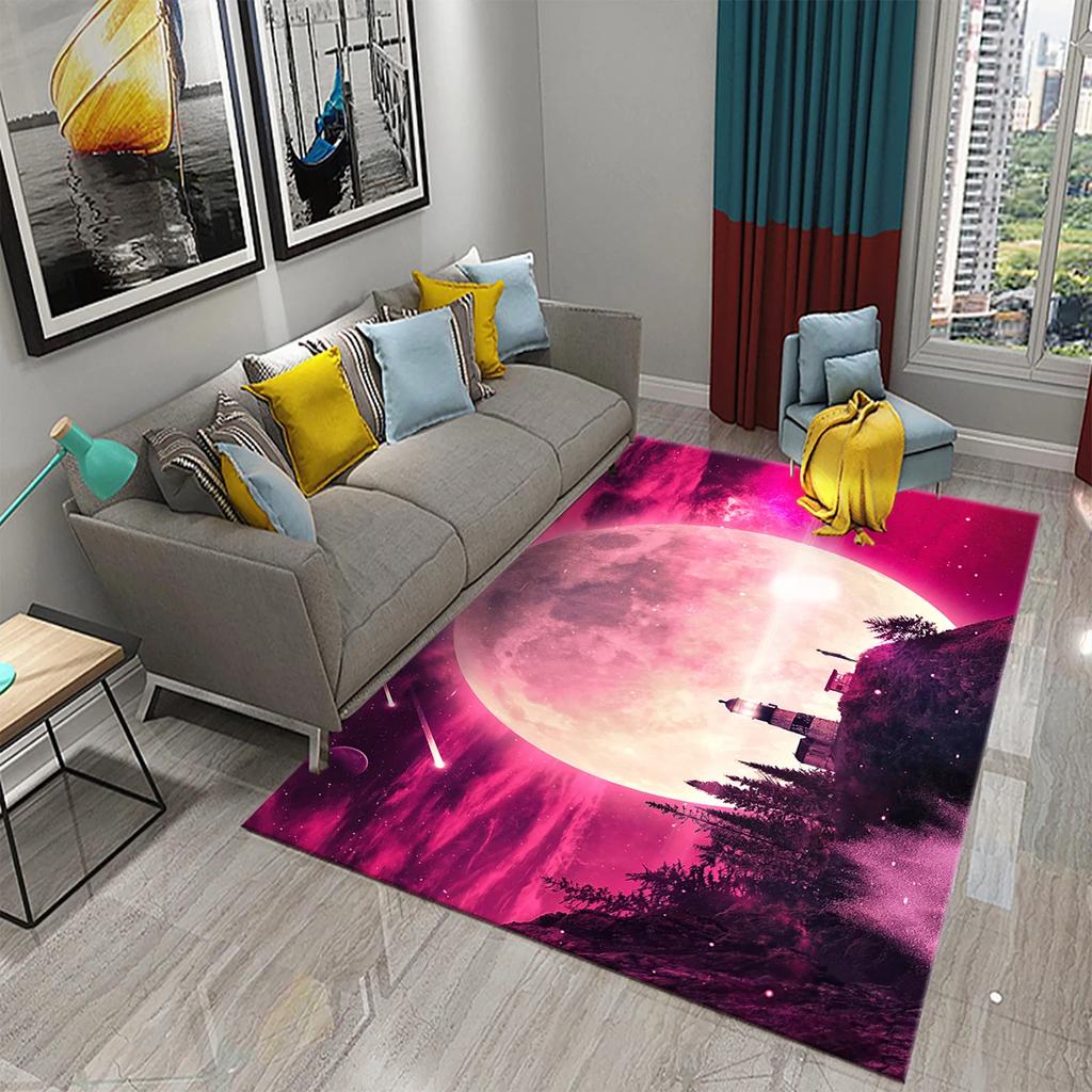 Purple Carpet Modern Art Rug Printed Rectangle Area Rugs for Adult Yoga Mats Living Room Bedroom Flat Mat Decorative Door Mat