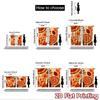 2D Flat Printing 2pcs Curtain Party Curtain Autumn Leaves and Circles Digital Printed Polyester Drapes All Season Party &