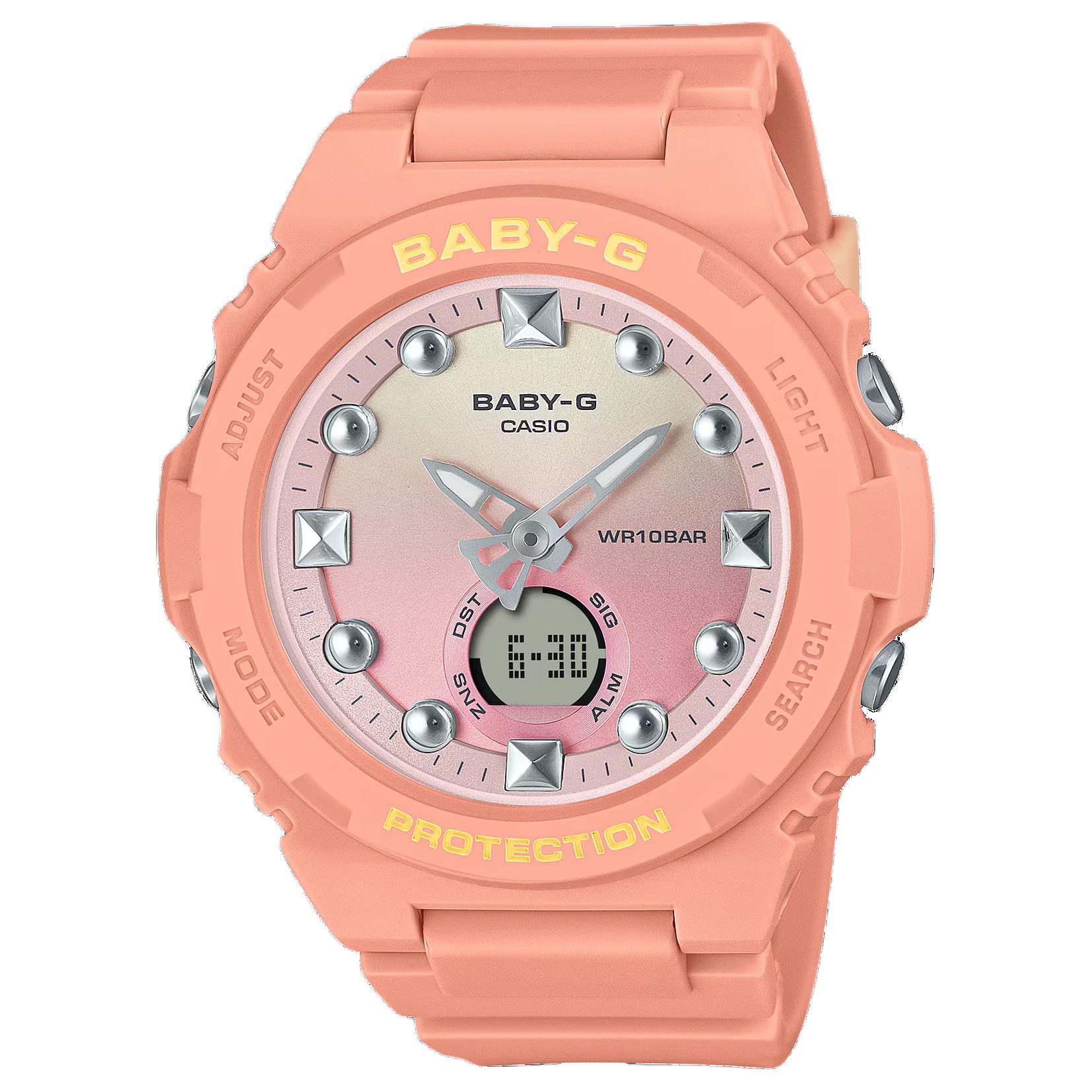 

CASIO BGA 320 100m Water Resistant Quartz Movement Resin Strap Watch Women s Watch Pink Watch Dial BGA-320-4A1JF Pink Watch Dial