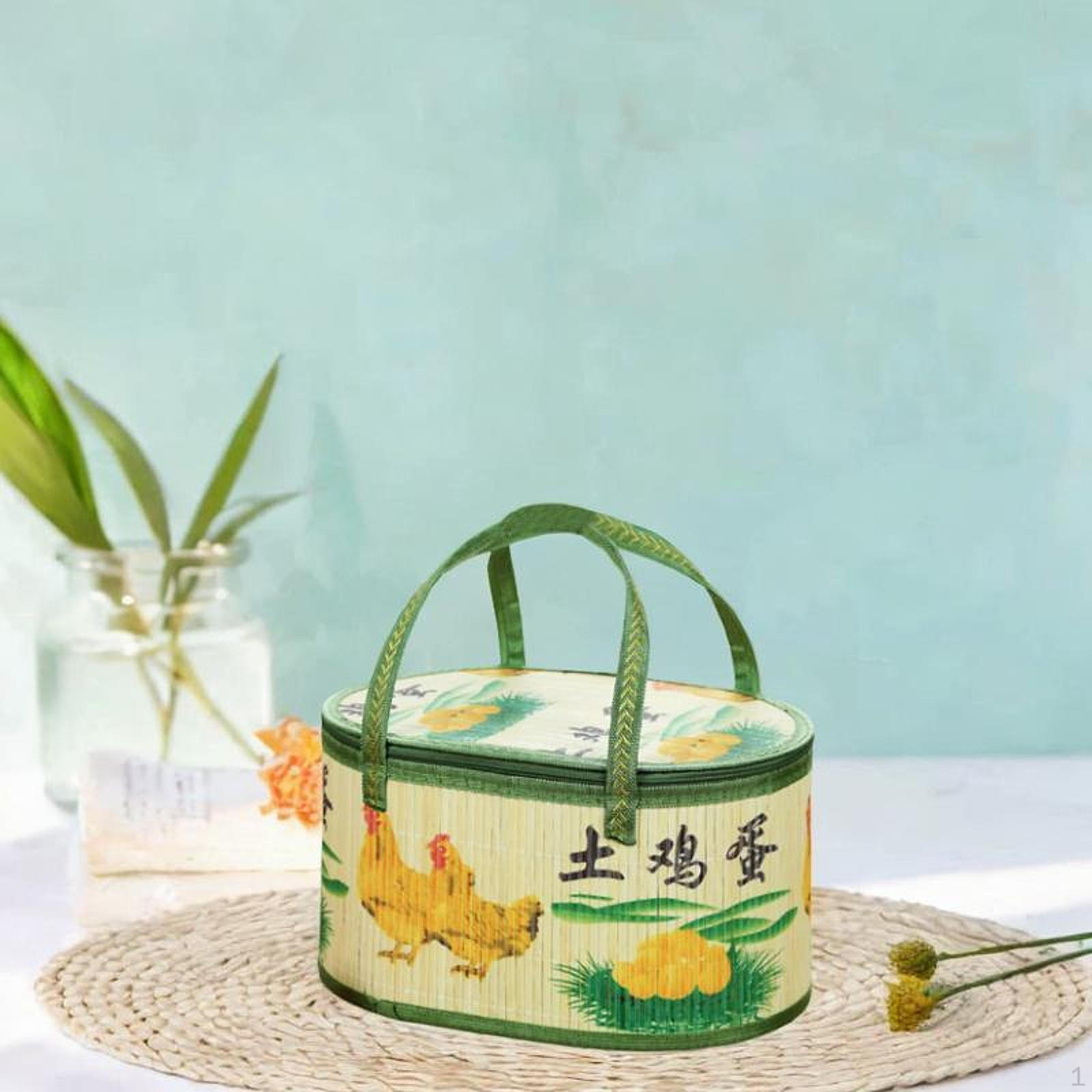 

Бамбуковая корзина для хранения продуктов с ручками, идеальный подарок и вечеринка Egg Basket