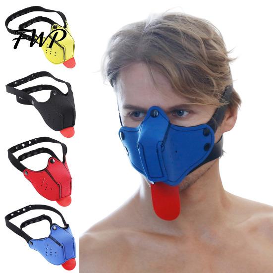 Puppy Mask for Women Neoprene Tongue Mask, Adjustable Muzzle Mouth Gag Couples, Elastic Breathable Hood Dog Role Play, BDSM Sex Toy Men Play Equipment