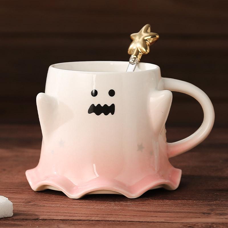 Tazza da Caffè in Ceramica Fantasma Fantasma Magico - Coppia di Tazze Sprite di Halloween Eccentriche