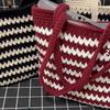 Wave Crochet Wool Single Shoulder DIY Handbag - Large Capacity