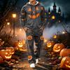 Men's Halloween Printed Hoodie and Sweatpants 2-Piece Set Long Sleeve Casual Outfit