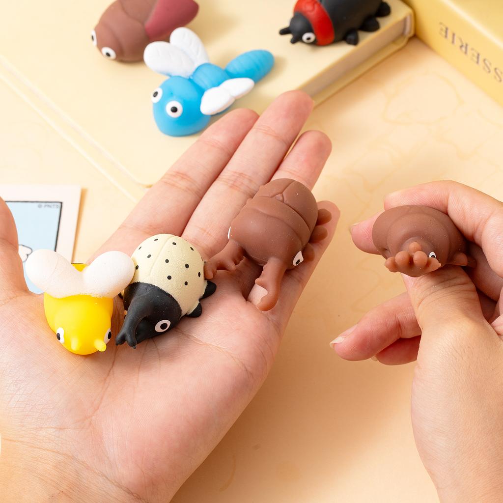 Mochi Squishy Fun Education Insect Squeeze Taba Squish Cartoon Animal Squeeze Stress Toys Party Decoration Birthday Gift For Kid
