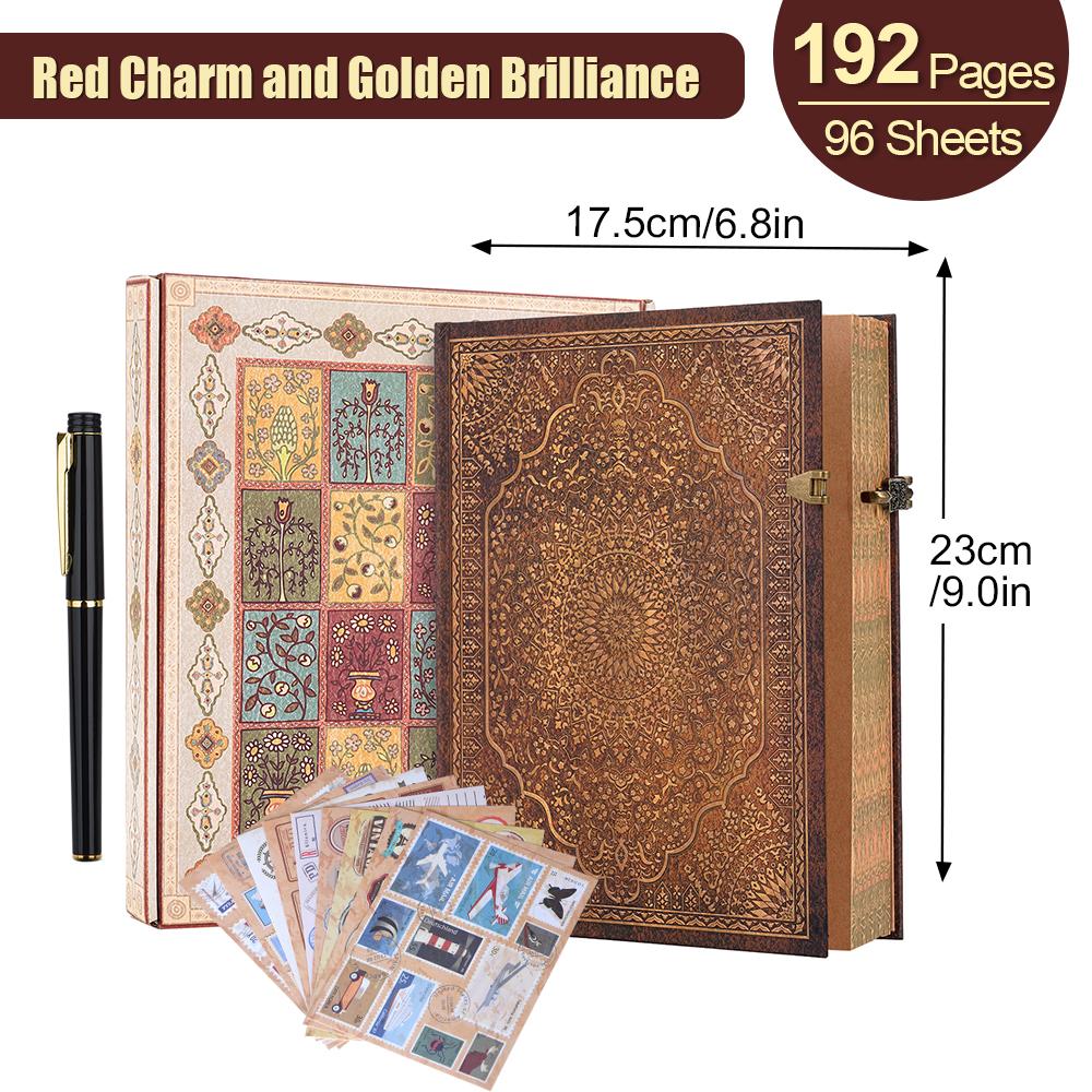 Retro Notebook 8 Style Themes classical notepads creative with copper lock design travel diaries  handbooks personalized gifts