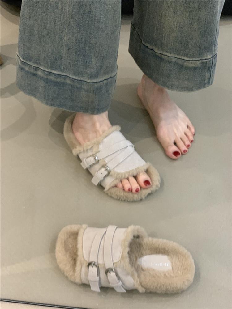 

Туфли Mao Mao на толстой подошве с пряжкой для ремня, женская верхняя одежда на зиму 2025 года, новые ретро женские туфли Mori из матовой кожи, теплые, Boken tow 35