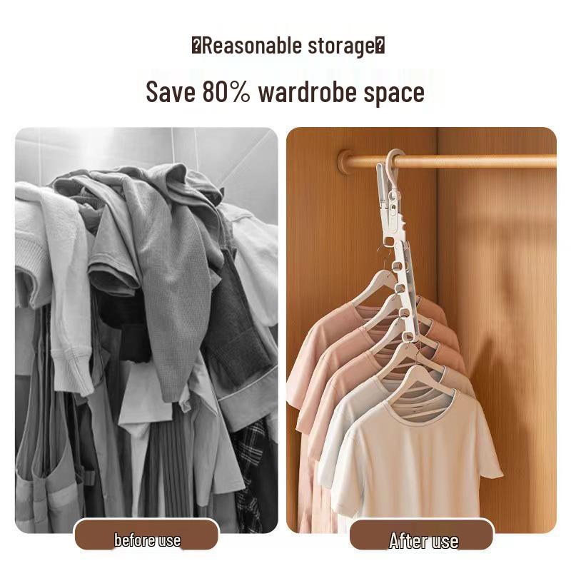 Travel Folding Clothes Drying Rack: Thick, Multifunctional, Wall-Mounted, Portable 5-Hole Hanger for Business Trips & Students