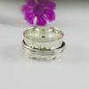 925 Sterling Silver Spinner Ring: Hammered Band Ring: Handmade Meditation Fidget Ring