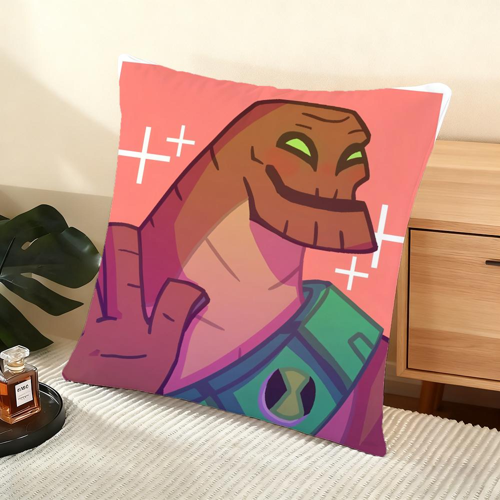Cartoon BBen Cushion Cover Soft Short Plush Pillow Cover Smooth Cozy Texture Aesthetic Cushion Case Home Decor