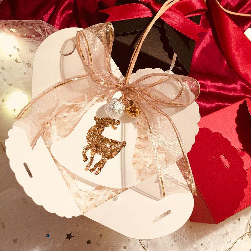 

Ins-Style Car Perfume Christmas Gift Bell Car Hanging Gift Box Aroma Diffuser Stone Golden Deer Pendant - Standard Box Packaging