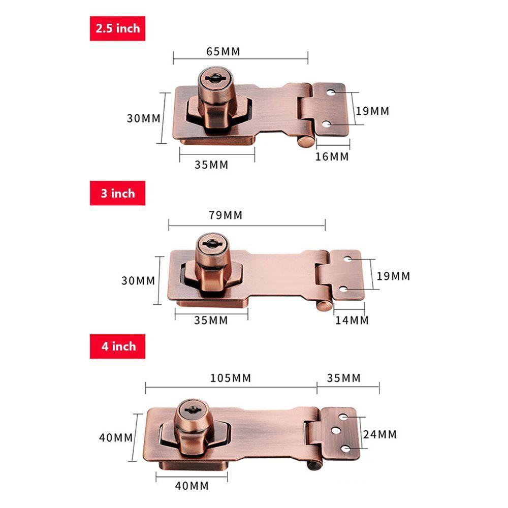 Buckle Burglarproof Cupboard Zinc Alloy Drawer Cabinet Door Lock Keyed Hasp Lock