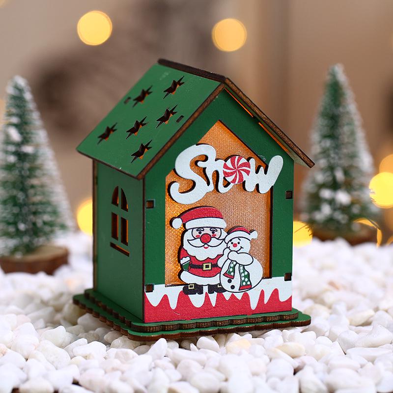 Glowing Wooden Christmas House Ornament DIY Kit for Kids