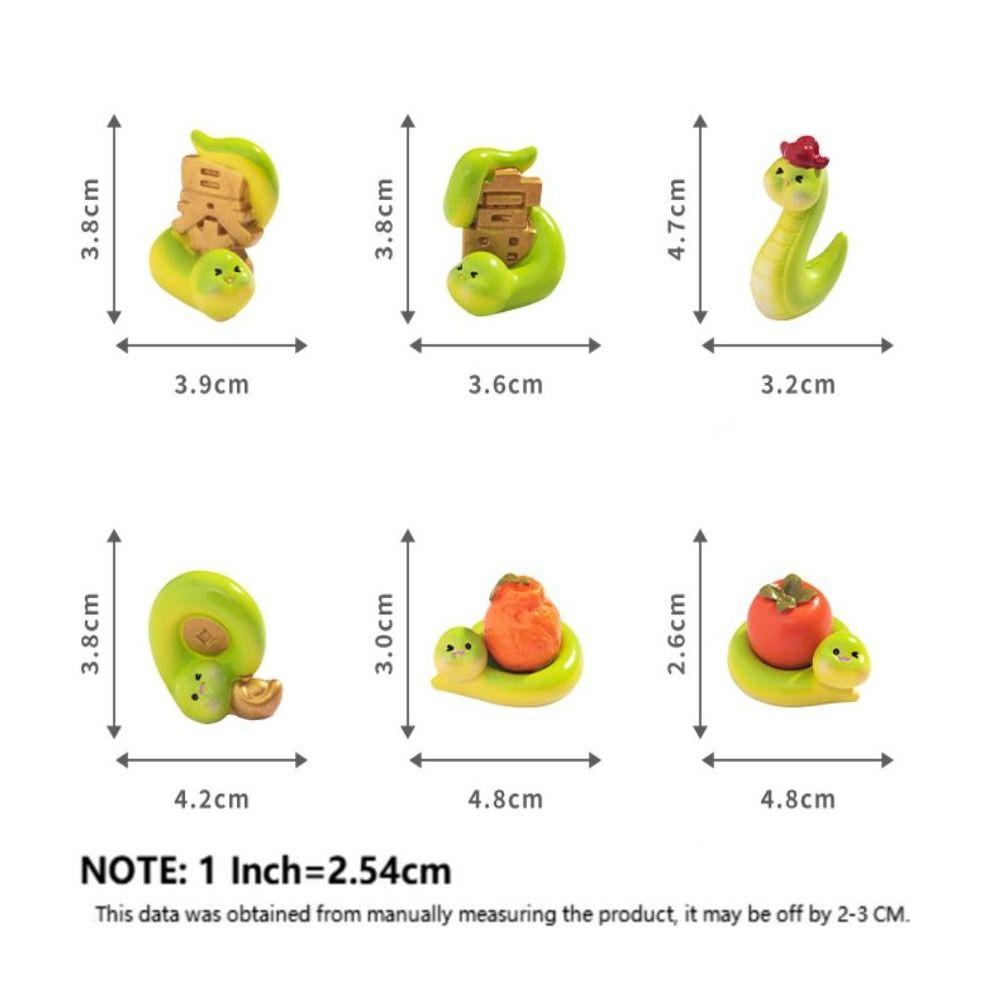 6PCS 2025 New Year Snake Miniatures Spring Festival Mini Snake Figures  Home Office