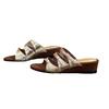 2025 neue Sommer Sandalen mit runder Spitze und Keilabsatz Damen Retro Weiches Leder Keilabsatz Gürtelschnalle Zehenfrei Slipper Damen