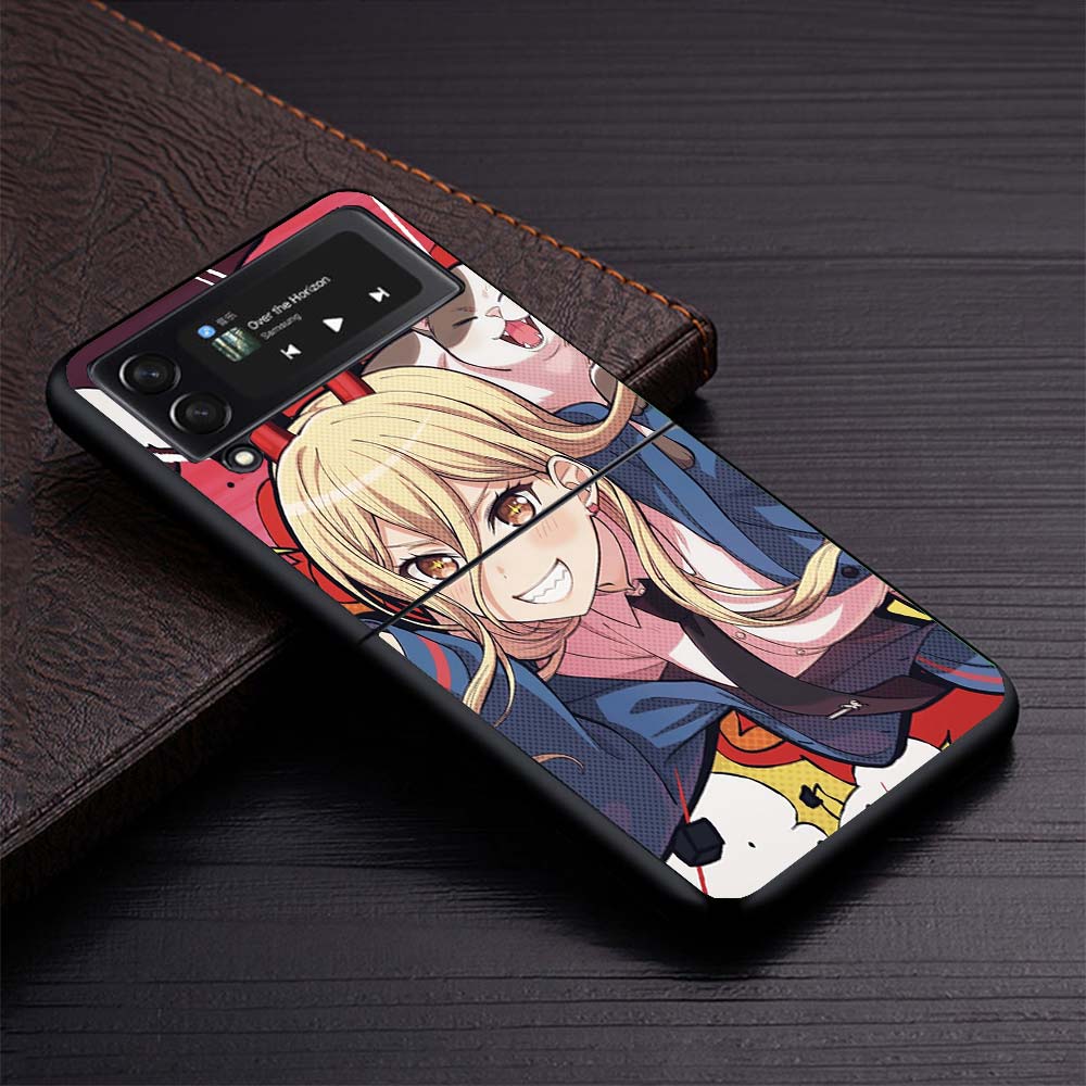 C-Chainsaw Mans Power Phone Case For Samsung Galaxy Z Flip3 Flip4 Flip5 Flip6 Flip7 For Z Flip 7 6 5 4 3 5G Hard Folding Cover G