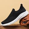 Men's Slip-on Running Shoes Breathable Knitted Walking Flat Shoes Lightweight Loafers Casual Shoes Anti-slip Jogging Footwear