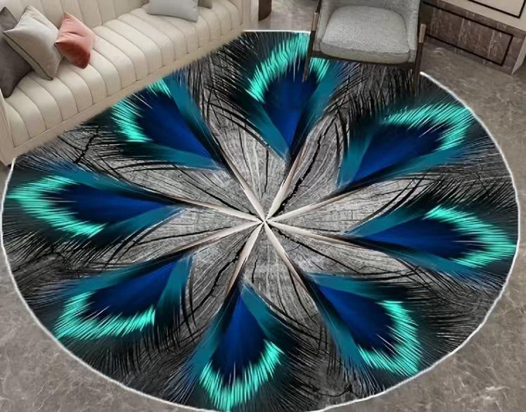 

Роскошный круглый нескользящий бархатный ковер для гостиной и спальни 160x160cm (Crystal Velvet)