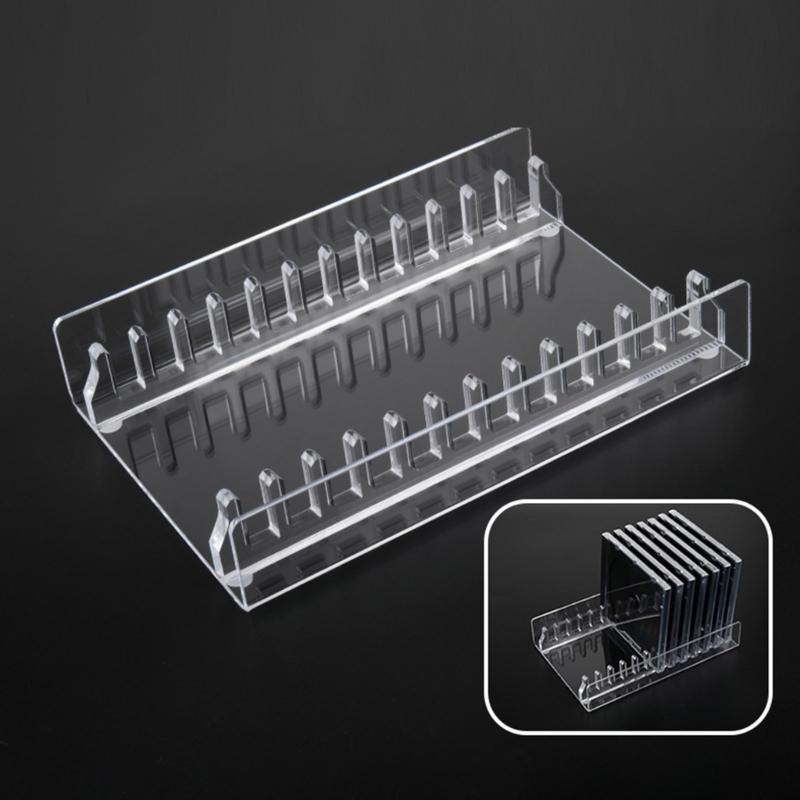 Clear Acrylic CDs Holder, Desktop Organizers Rack for 12 Standard CDs Case, Slip Resistant Base