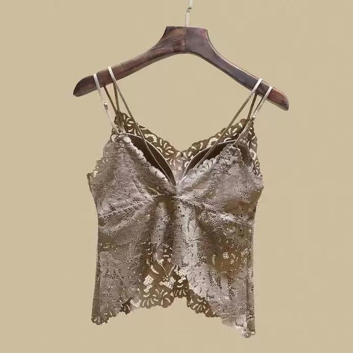 Lace Backless Camisole for Women, Summer Outerwear and Innerwear with Built-In Bra Pads, 2025 New Style Base Layer